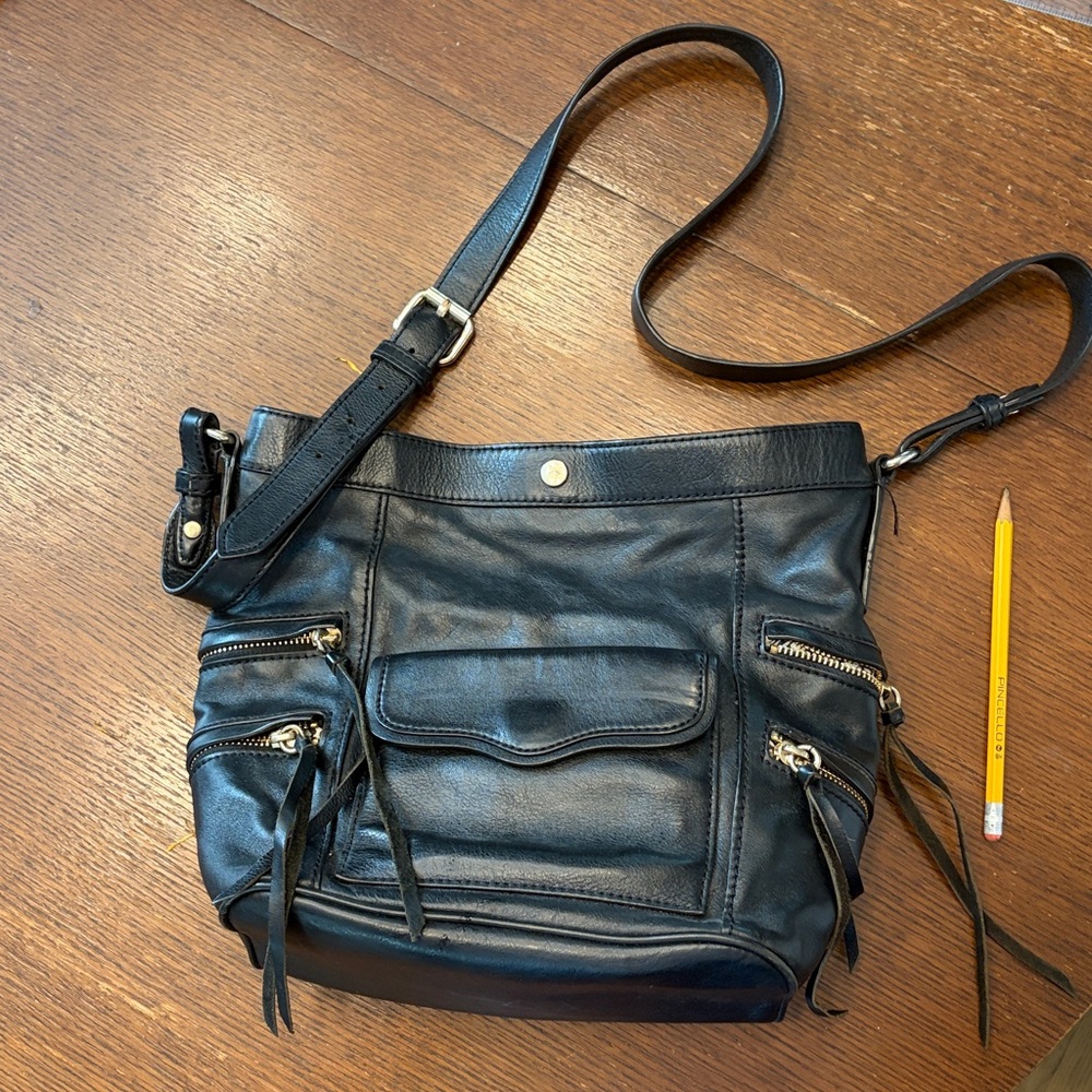 Rebecca Minkoff Black Leather Dexter bucket bag